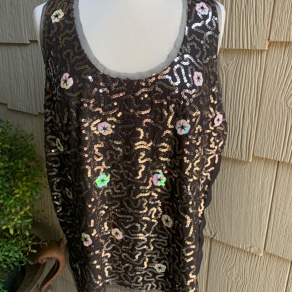 Sequin Sheer Shell